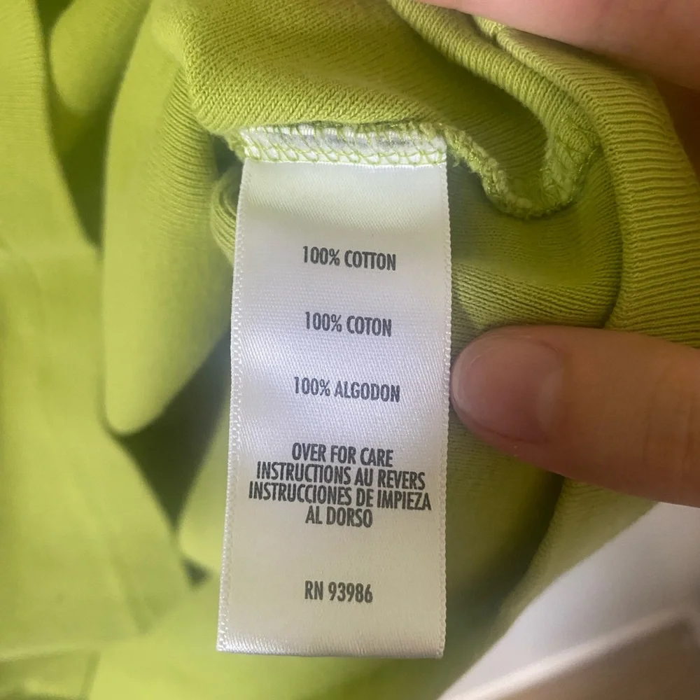 Casual Corner women's chartreuse short sleeve t-shirt size M cotton dopamine - Picture 4 of 4